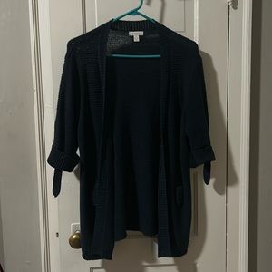 Navy 3/4 Sleeve Cardigan